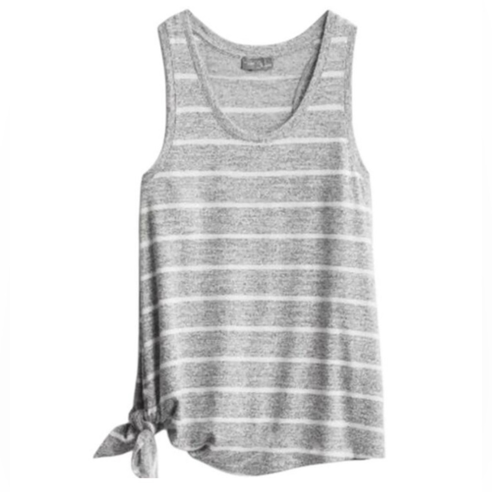 NEW- Market & Spruce soft heathered gray striped Vreeland side split tank -NWOT - Picture 1 of 6
